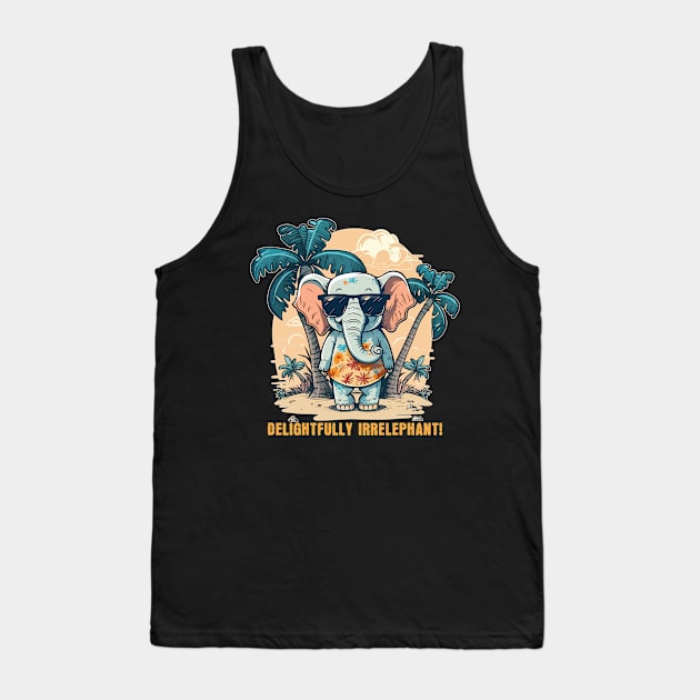 Delightfully Irrelephant! Elephant Wearing a Muumuu Tank Top by DanielLiamGill